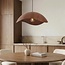 Japandi pendant light Zongse with metal shade in walnut look Ø56 cm