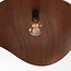 Japandi pendant light Zongse with metal shade in walnut look Ø56 cm