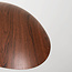 Japandi pendant light Zongse with metal shade in walnut look Ø56 cm