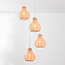 4-light Japandi pendant light Senji sand taupe with linen shades
