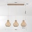 3-light Japandi pendant light Senji - sand taupe with linen shades