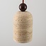 Japandi pendant light Voro - travertine (natural stone) and wood