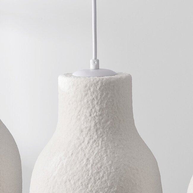Wabi-Sabi Hikari pendant lamp with White stone effect, 3-light