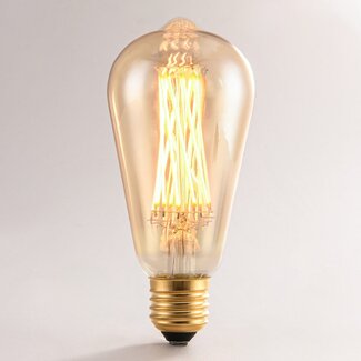 4.5W lamp with cross filament, 2200K, Amber glass, Ø64 - dimmable