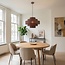 Pendant light Zavon with layered fabric shade in dark brown