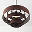 Pendant light Zavon with layered fabric shade in dark brown
