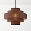 Pendant light Zavon with layered fabric shade in dark brown