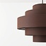 Pendant light Zavon with layered fabric shade in dark brown