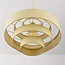 Pendant light Zavon with layered fabric shade in cream beige