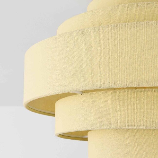 Mavro Cream Beige Ceiling Light with Layered Fabric Shade