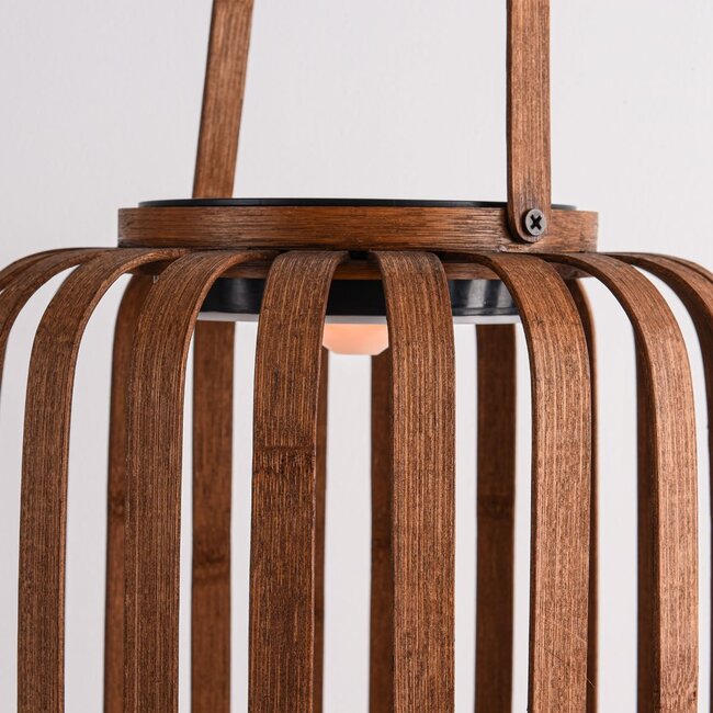 Solar lantern Solari with bamboo look - rechargeable and dimmable