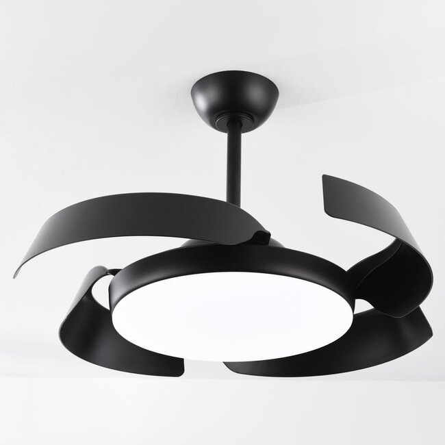 Ceiling fan Ventu with integrated LED and remote control - black