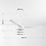 Ceiling fan, White, including LED and Remote control - Angin