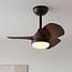 Compact ceiling fan Vietor incl. LED and Remote control - Black with dark brown