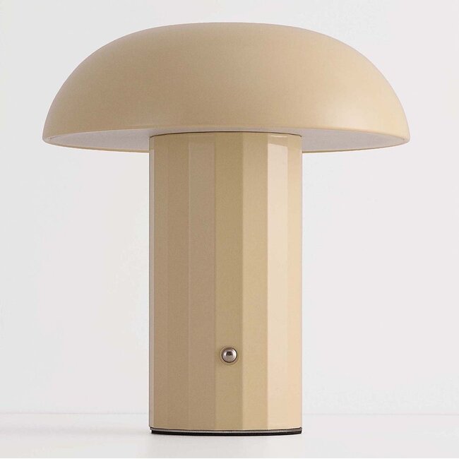 Wireless table lamp Noma in beige with dimmable and adjustable light