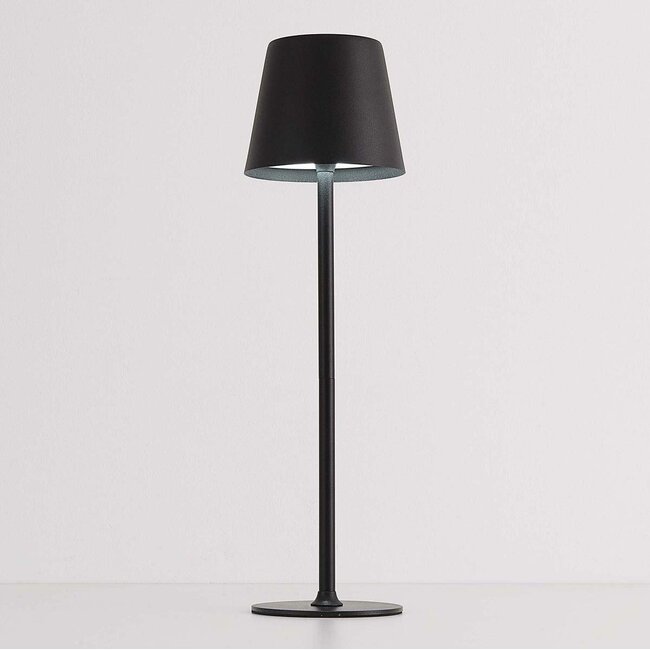 Silo wireless table lamp in black with dimmable and adjustable light