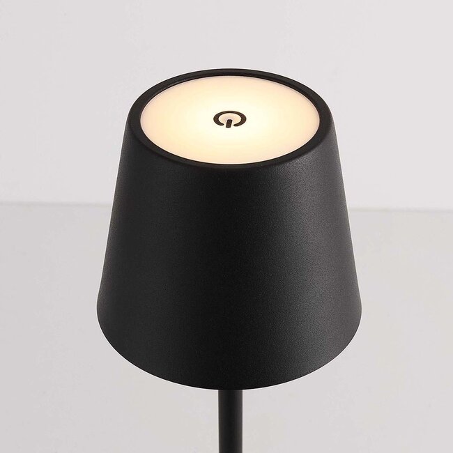 Silo wireless table lamp in black with dimmable and adjustable light