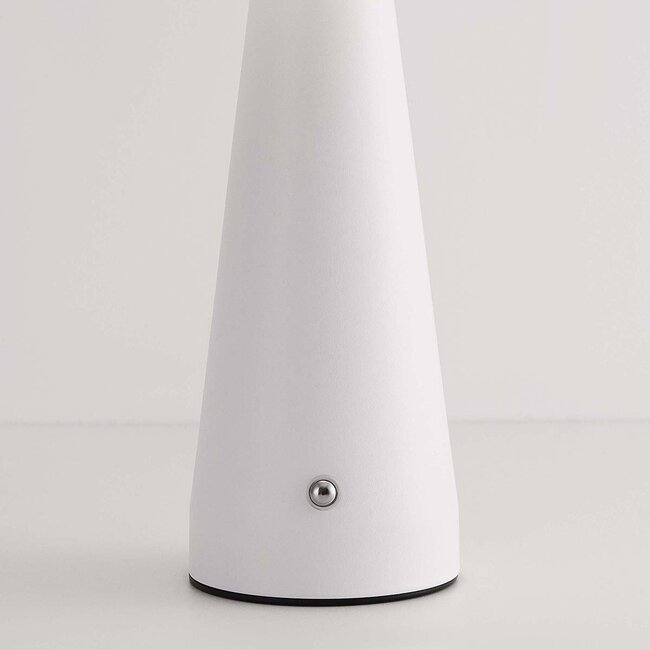 Rechargeable mushroom lamp Soma in white with touch dimmer and adjustable colour temperature