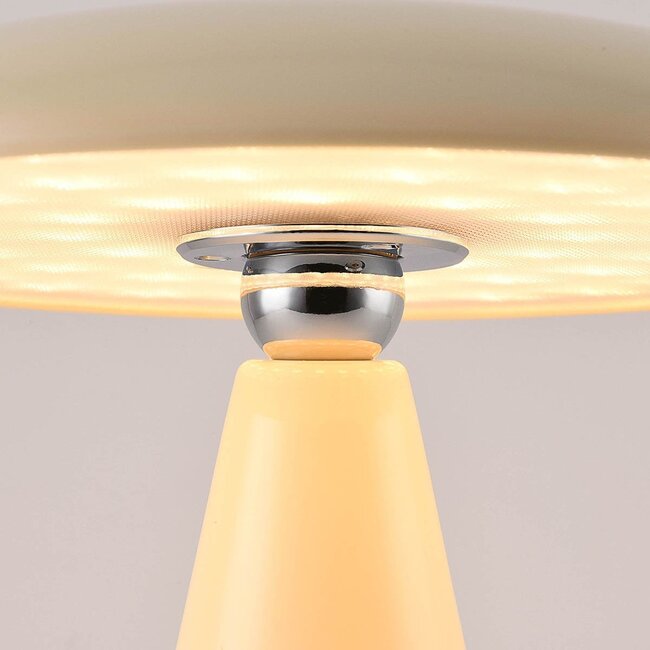 Rechargeable table lamp Ariso cream with touch dimmer and adjustable light colour