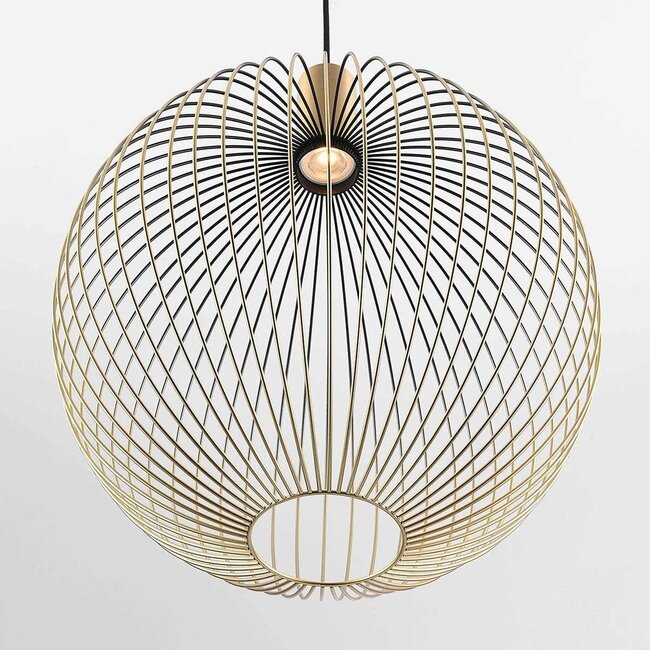 Pendant light Nobla in black and gold metal Ø40 cm