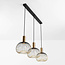 3-light pendant light Nobles - black with gold metal
