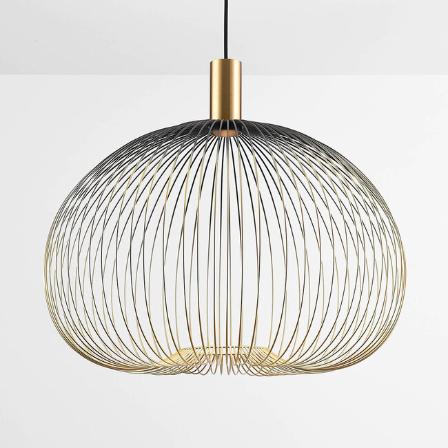 pendant light Noblin Ø60 cm - black with gold metal, 60 cm