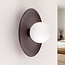 Ruva Wall Light in Dark Wood and Opal White Glass