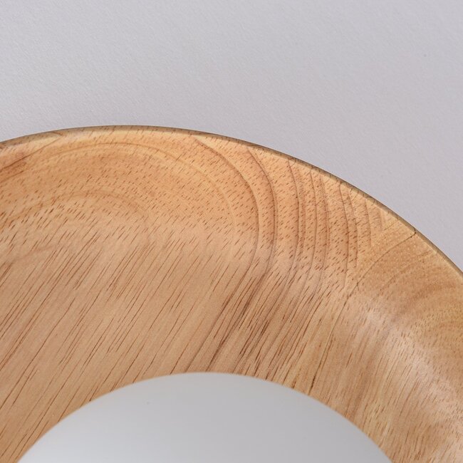 Ruva Wall Light in Light Wood and Opal White Glass