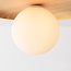ceiling light Ruvo - light wood with opal white glass globe