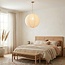 Pendant light Amare beige with round linen shade Ø60 cm