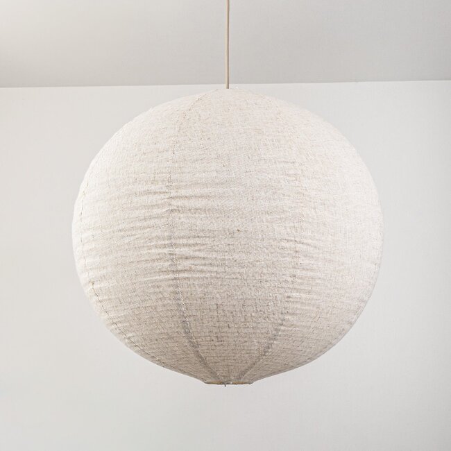 Pendant light Amare beige with round linen shade Ø60 cm