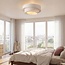 3-light ceiling light Neroi - beige with layered linen shades