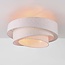 Modern ceiling light Neroi beige with three layered linen shades