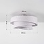 Modern ceiling light Neroi beige with three layered linen shades