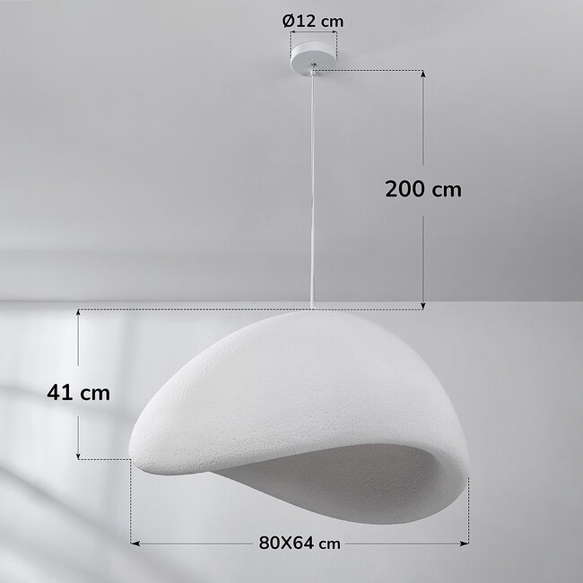 pendant light Cemento - white stone effect