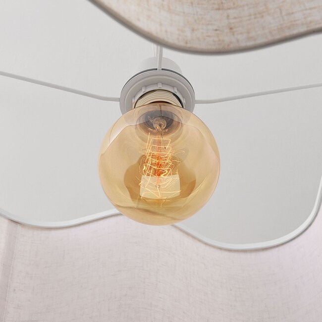 pendant light Hiras Ø40 cm - beige with linen shade
