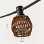 Festoon lighting set including dark rattan-look shades, available with different LED bulbs