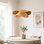 Rattan pendant light Arua with hand-woven double shade and golden detail Ø50 cm