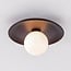 ceiling light Ruvo - dark brown wood with opal white glass
