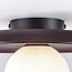 ceiling light Ruvo - dark brown wood with opal white glass