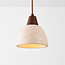 Japandi Marena pendant light in travertine (natural stone) and wood