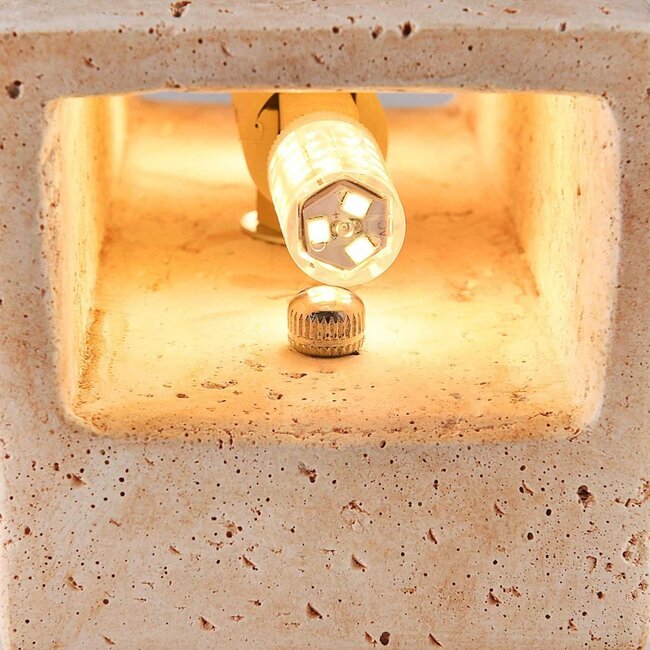Wall light Elira in travertine (natural stone) – up & down light