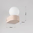 Wall lamp Alessa - travertine (natural stone) with glass globe