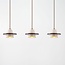3-light Japandi pendant light Caelio - travertine (natural stone) and wood