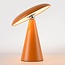 Rechargeable wall lamp Ariso in orange, touch dimmer and adjustable colour