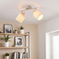 Ceiling light Avan in beige with 2 adjustable linen shades