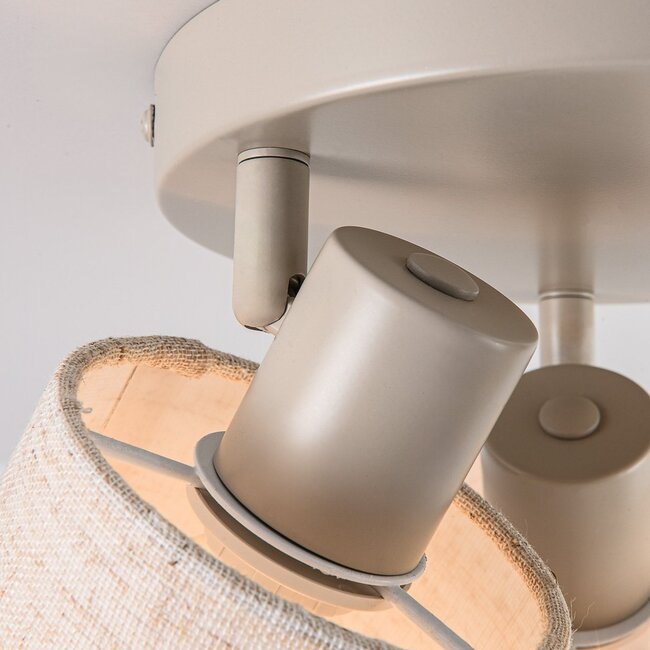 Beige Avan ceiling light with 3 adjustable linen shades