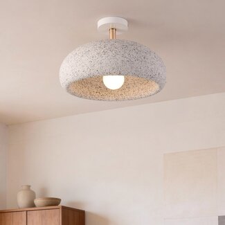 Wabi Sabi ceiling light Zenro - white terrazzo with rose gold detail