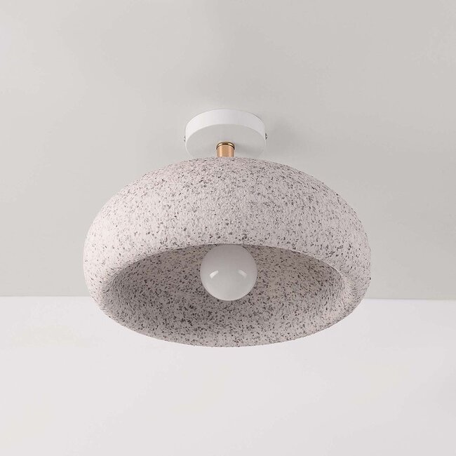 Wabi Sabi ceiling light Zenro - white terrazzo with rose gold detail