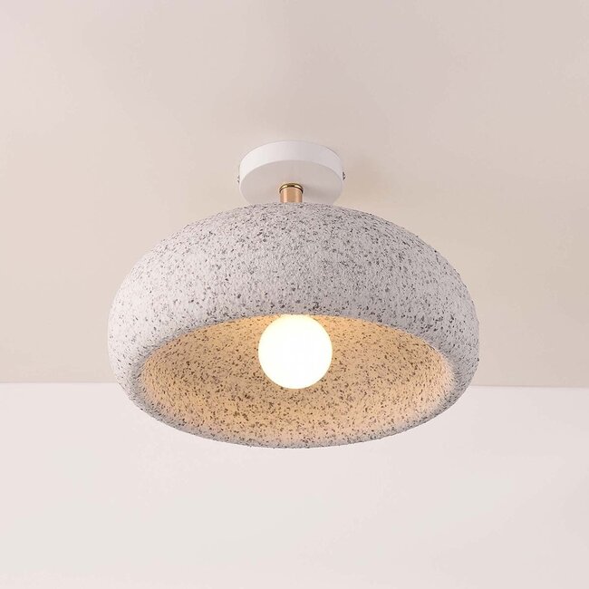 Wabi Sabi ceiling light Zenro - white terrazzo with rose gold detail